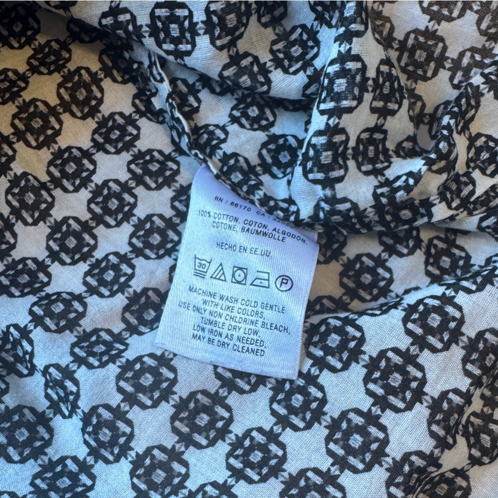 Anthropologie HOLDING HORSES Size 2 Black and White Blouse Light 100% Cotton - Picture 4 of 9